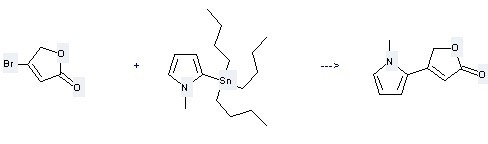 1H-Pyrrole,1-methyl-2-(tributylstannyl)- is used to produce 4-(1-Methylpyrrol-2-yl)furan-2(5H)-one